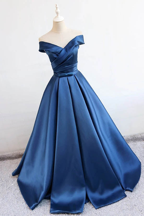 
                      
                        Charming Satin Prom Dress Off The Shoulder Evening Dress
                      
                    