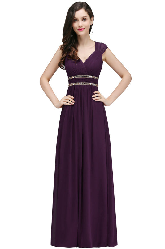 
                      
                        Charming V-Neck Aline Evening Dress with Chains Sleeveless Empire Chiffon Bridesmaid Dress - Grape / US 2 - Prom Dresses
                      
                    