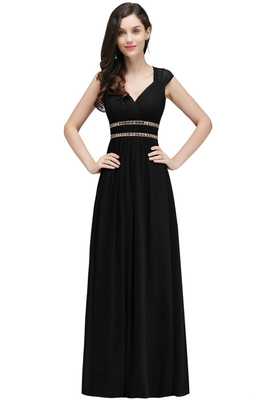 
                      
                        Charming V-Neck Aline Evening Dress with Chains Sleeveless Empire Chiffon Bridesmaid Dress - Prom Dresses
                      
                    