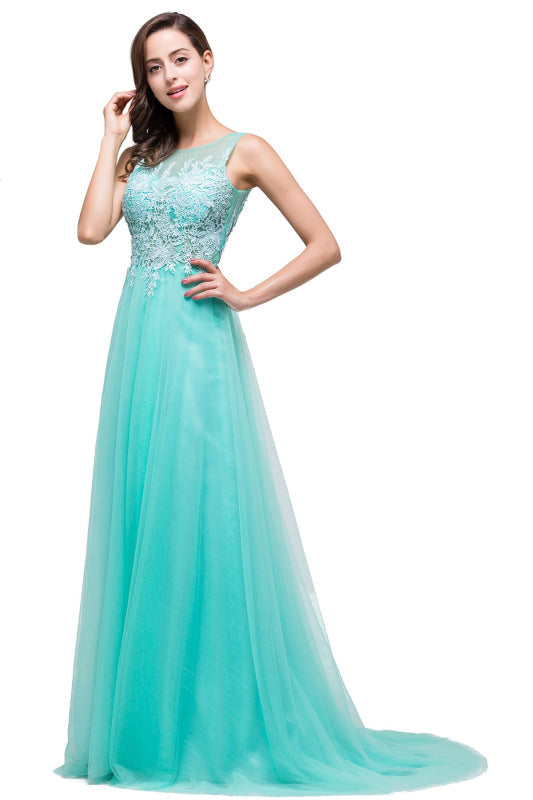 
                      
                        Chic Crew Neck Tulle Lace Aline Evening Dress Sleeveles Beading Party Wear Dress - Mint / US 2 - Prom Dresses
                      
                    