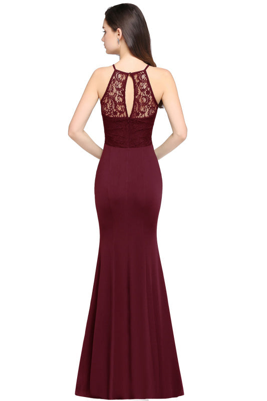 
                      
                        Chic Halter Floral Lace Mermaid Bridesmaid Dress Chiffon Floor Length Evening Dress - Prom Dresses
                      
                    