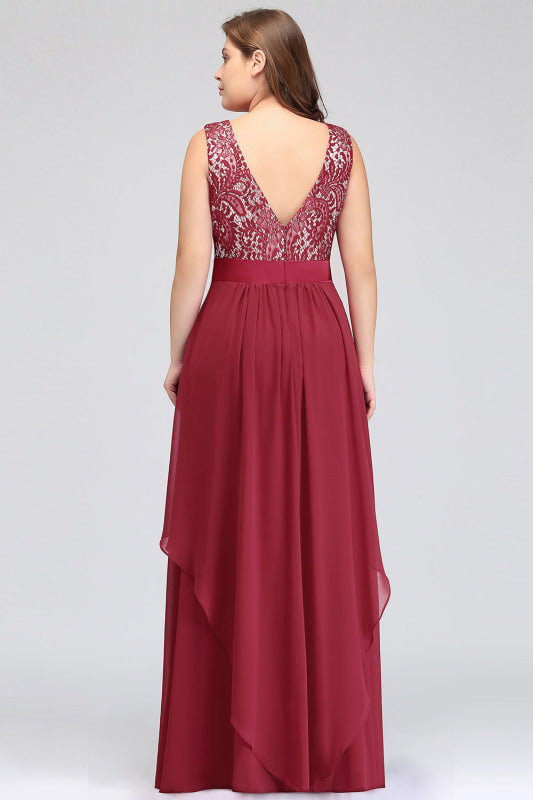 
                      
                        Chic Sleeveless Chiffon Aline Evening Dresses Crew Neck Lace Bridesmaid Dress - Prom Dresses
                      
                    