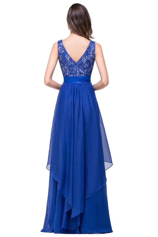 
                      
                        Chic Sleeveless Chiffon Aline Evening Dresses Crew Neck Lace Bridesmaid Dress - Prom Dresses
                      
                    