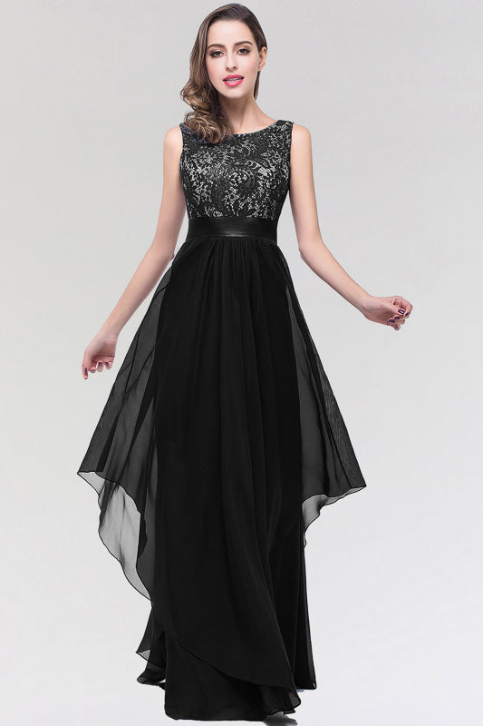 
                      
                        Chic Sleeveless Chiffon Aline Evening Dresses Crew Neck Lace Bridesmaid Dress - Black / US 2 - Prom Dresses
                      
                    