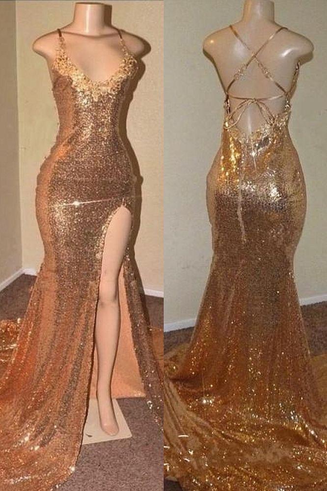 
                      
                        Sequins Mermaid V-Neck Prom Dress
                      
                    