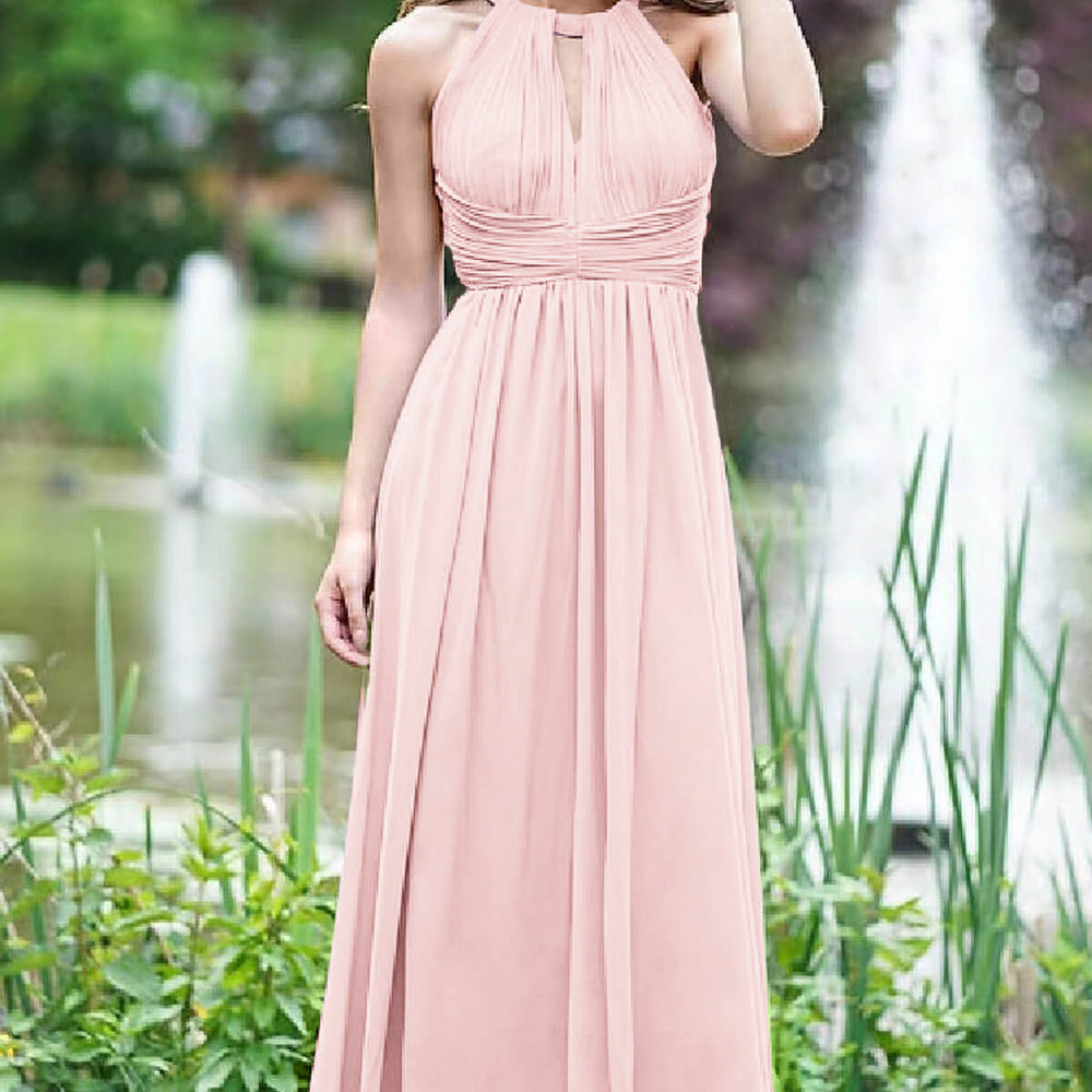 
                      
                        Elegant Lilac Halter Sleeveless A-Line Prom Dress with Open Back
                      
                    