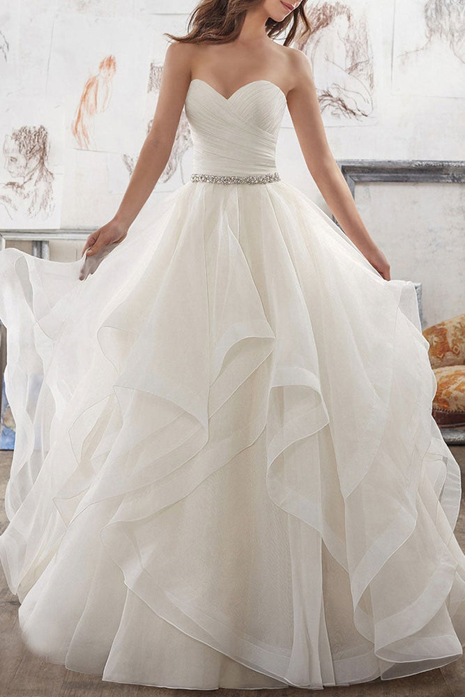 Sweetheart Tulle Wedding Dress with Ruffles