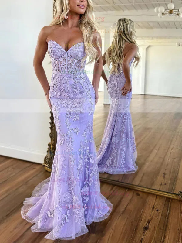 
                      
                        Baby Blue V-Neck Backless Mermaid Tulle Prom Dress with Lace Printing
                      
                    