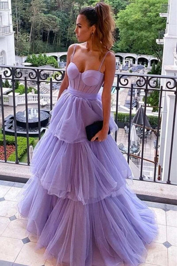 
                      
                        Glamorous Tulle Spaghetti Strap Prom Dress, Sleeveless Ball Gown
                      
                    