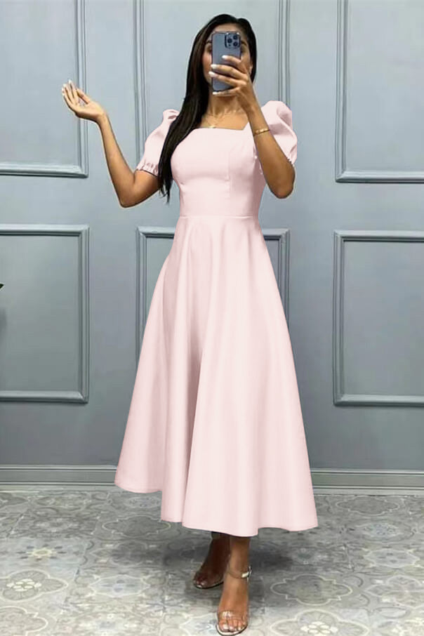 
                      
                        Elegant Square A-Line Prom Dress with Short Sleeves
                      
                    