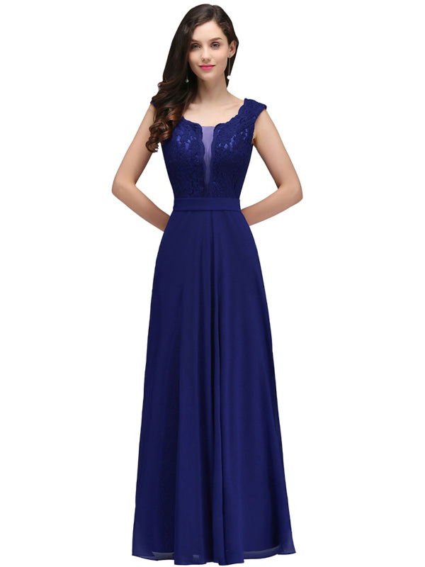 
                      
                        Elegant Cap Sleeves Sweetheart ALine Evening Dresses with Sash Floral Lace Appliques Formal Dresses - Royal Blue / US 2 - Prom Dresses
                      
                    