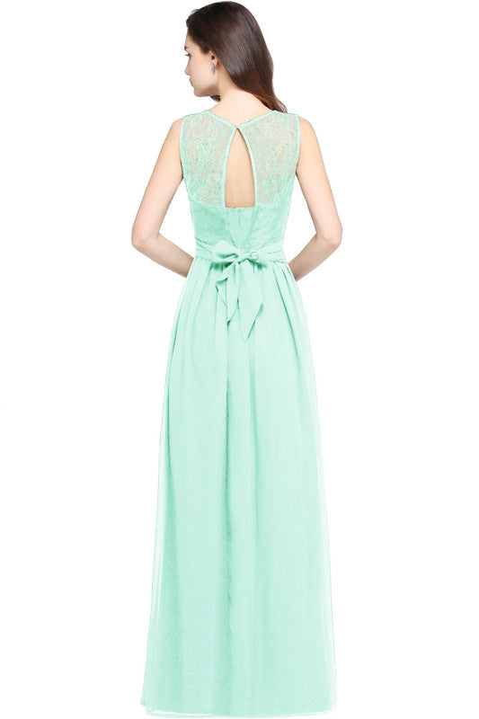 
                      
                        Elegant Crew Neck Ruched Chiffon Bridesmaid Dress Sleeveless Aline Wedding Guest Dress - Prom Dresses
                      
                    