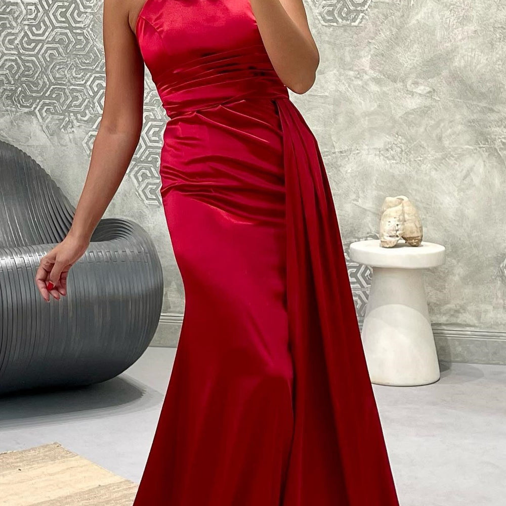 
                      
                        Elegant Jewel Strapless Mermaid Long Prom Dress With Pleated
                      
                    