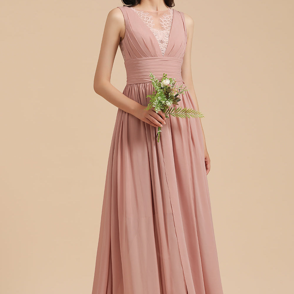 
                      
                        Elegant Sleeveless Aline Chiffon Wedding Party Dress Simple Bridesmaid Dress
                      
                    