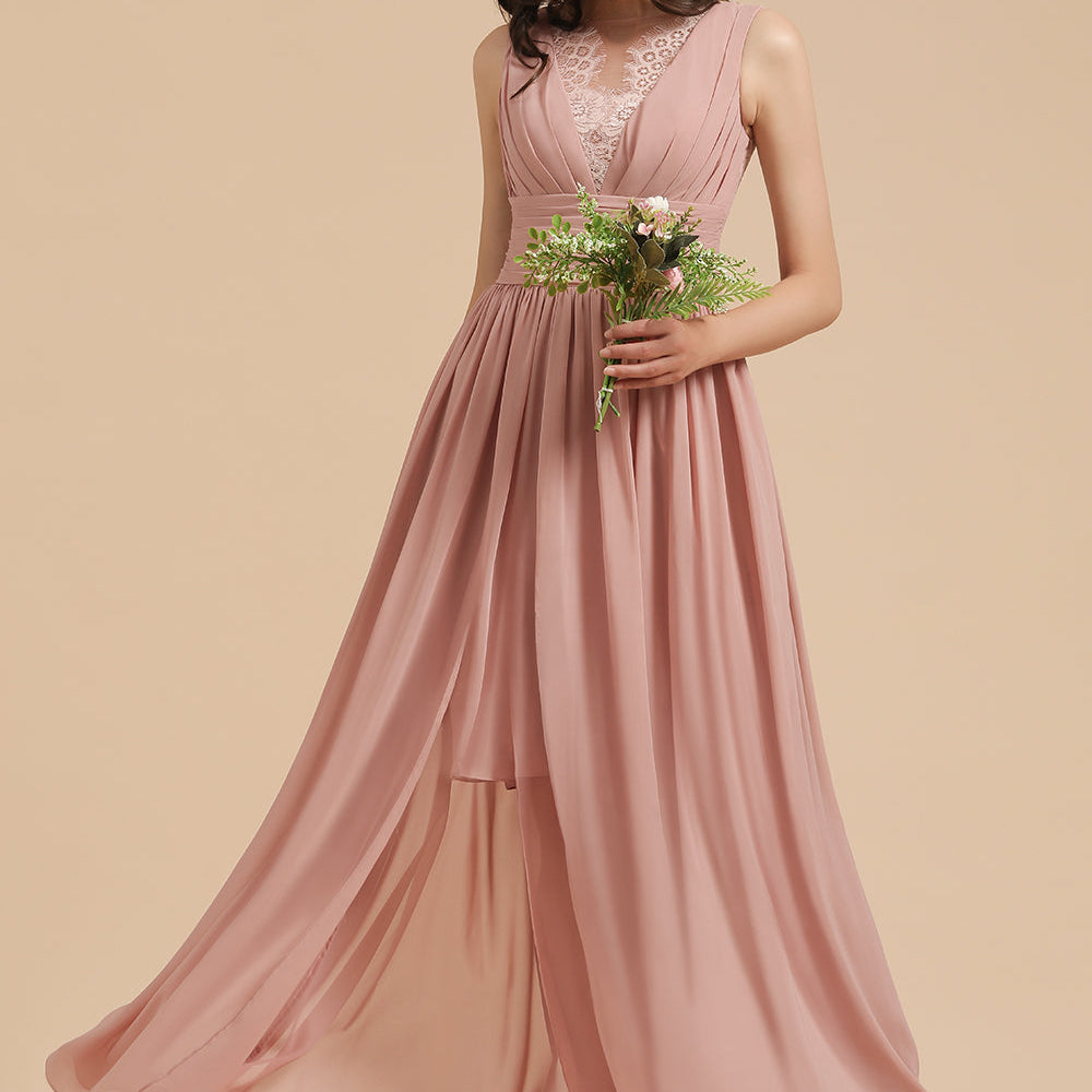 
                      
                        Elegant Sleeveless Aline Chiffon Wedding Party Dress Simple Bridesmaid Dress
                      
                    