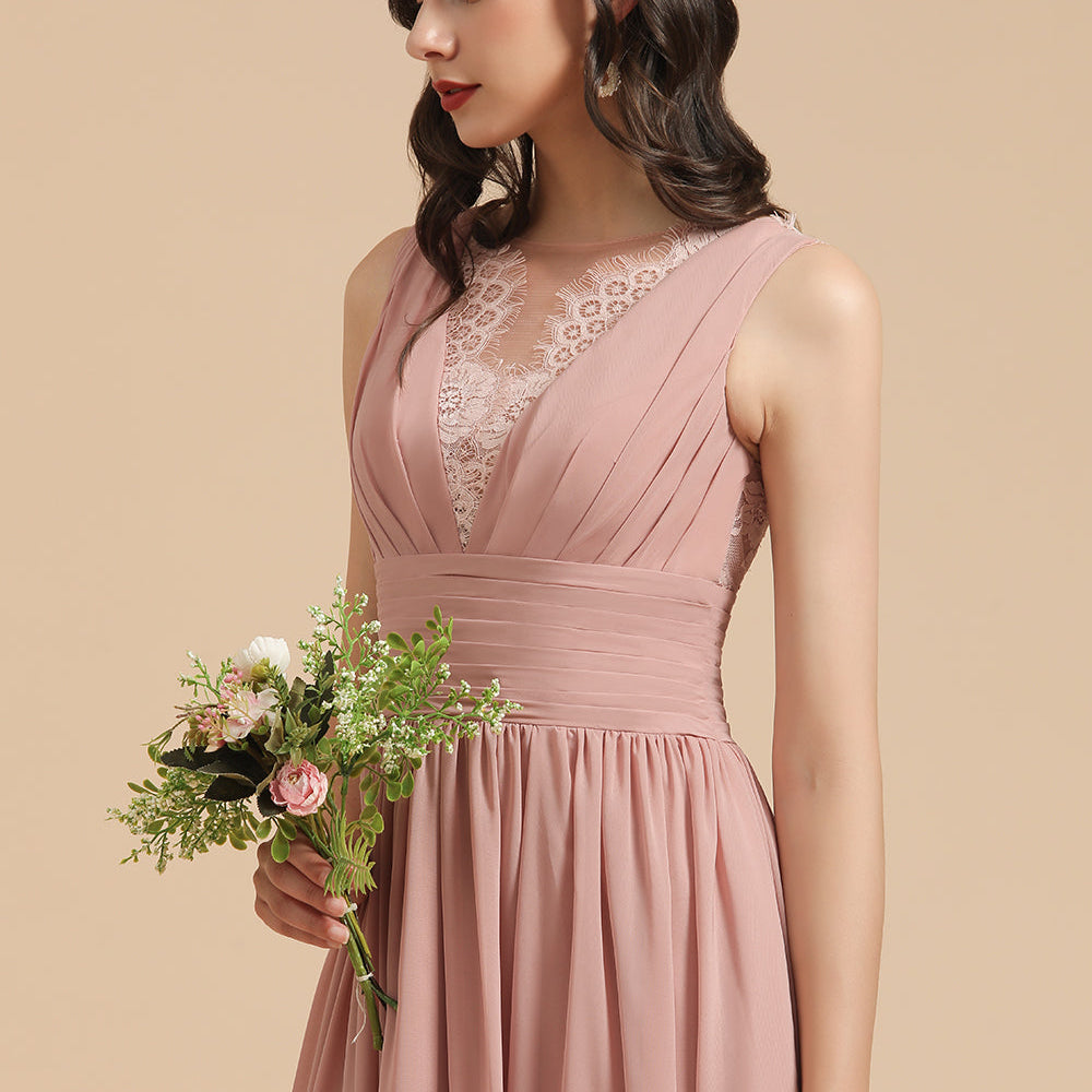 
                      
                        Elegant Sleeveless Aline Chiffon Wedding Party Dress Simple Bridesmaid Dress
                      
                    