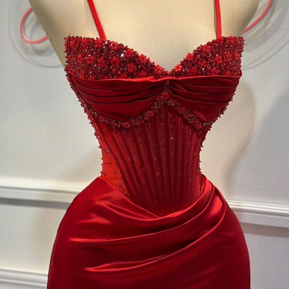 
                      
                        Fashion Red Spaghetti Strap Split Mermaid Prom Dress
                      
                    