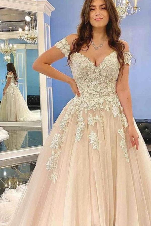 Sweetheart A-Line Wedding Dress Spaghetti-Straps With Lace Tulle