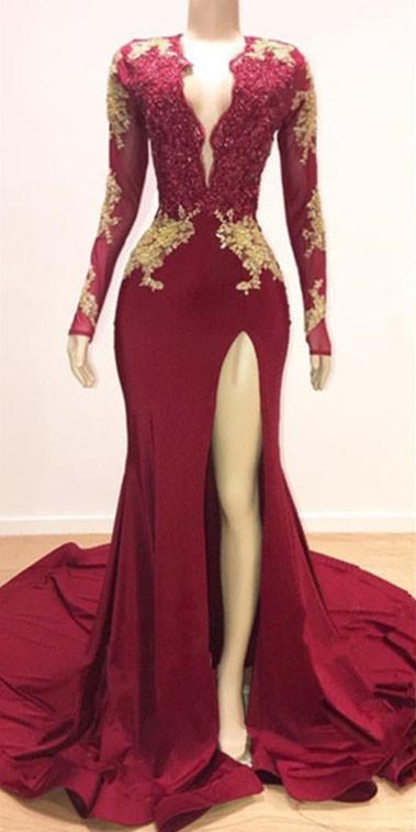 
                      
                        Long Sleeves Mermaid Evening Dress with Lace Appliques
                      
                    