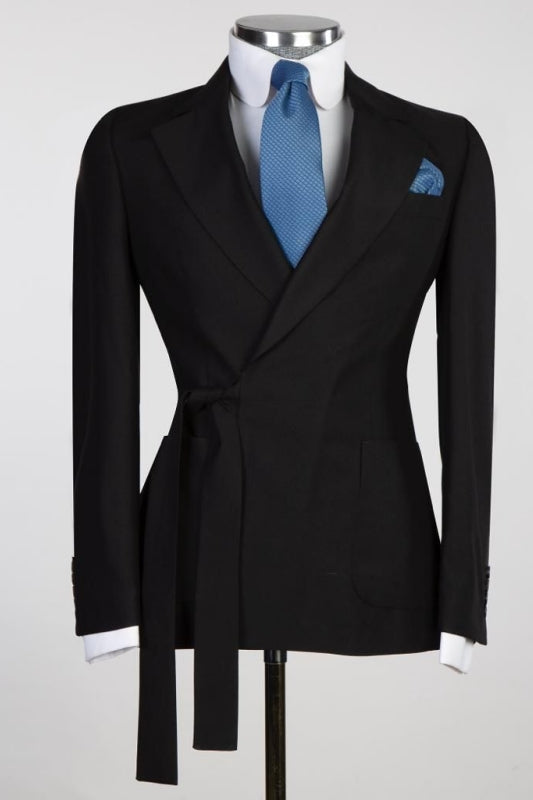 Leopold Formal Black Notched Lapel Two Pieces Prom Suits