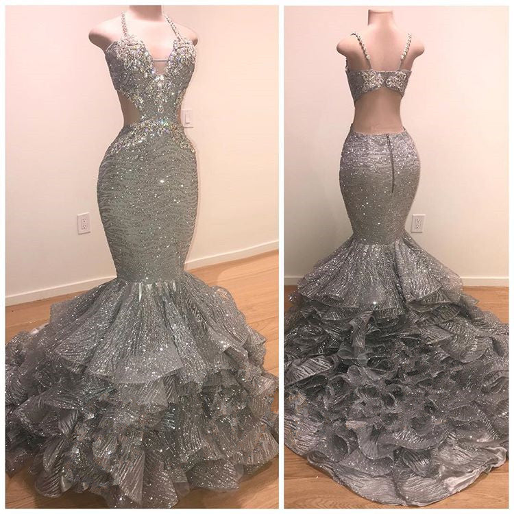 
                      
                        Glamorous Beads Sequins Prom Dresses | Mermaid Ruffles Evening Gowns
                      
                    