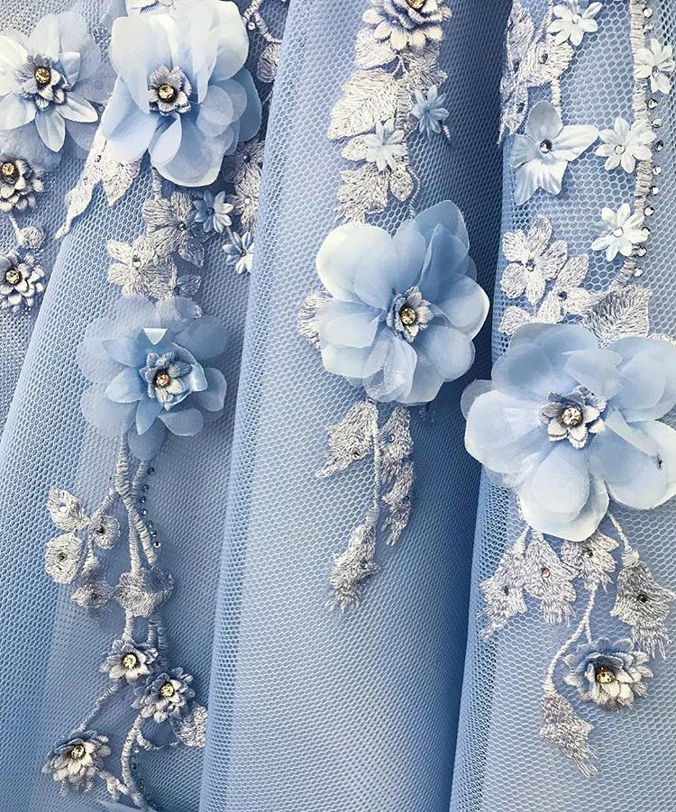 
                      
                        Gorgeous Off-the-Shoulder Blue Prom Dresses | Flowers Long Evening Gowns
                      
                    