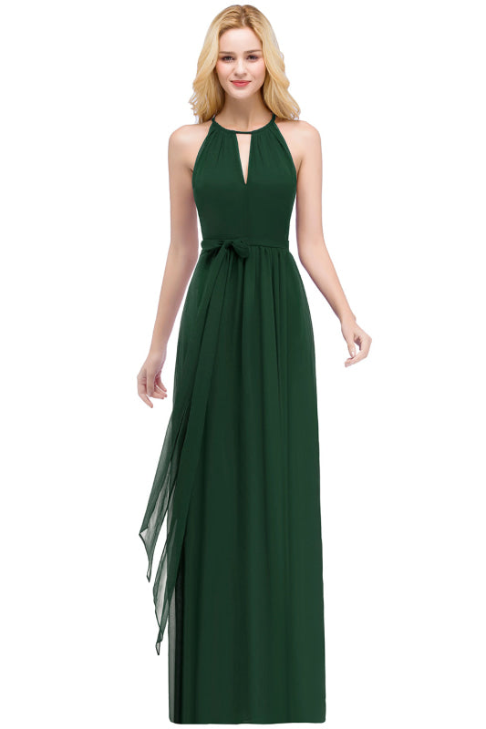 
                      
                        Halter Chiffon Aline Bridesmaid Dress with Sash Elegant Floor Length Formal Dress - Dark Green / US 2 - Prom Dresses
                      
                    