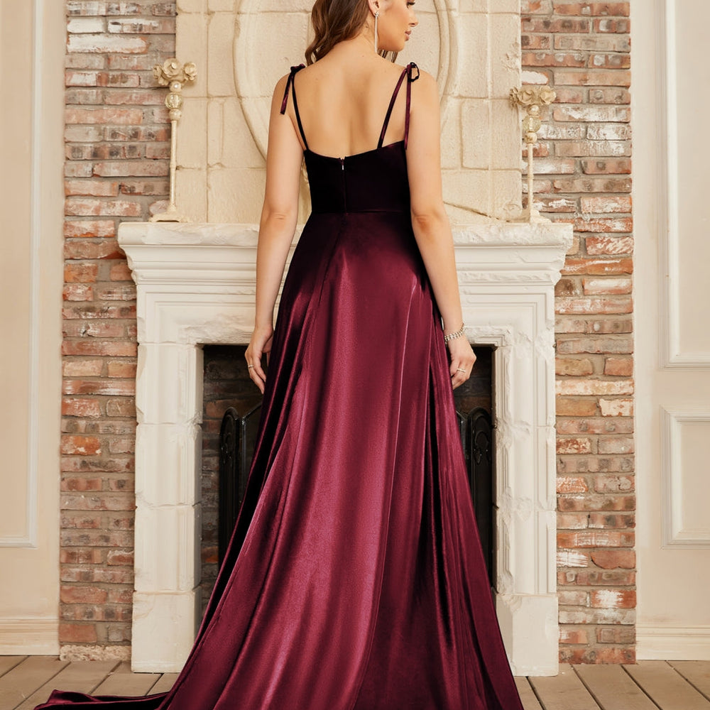 
                      
                        High Split Shiny Floor-Length Dresses with Spaghetti Straps-27Prom
                      
                    