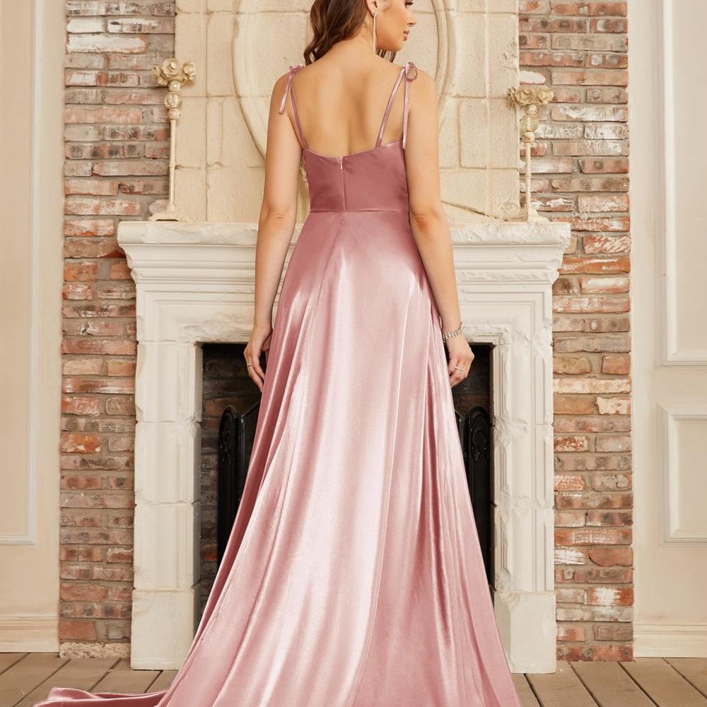 
                      
                        High Split Shiny Floor-Length Dresses with Spaghetti Straps-27Prom
                      
                    