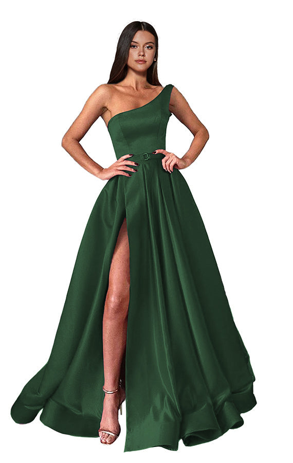 
                      
                        Long Prom Dress with One Shoulder Slit
                      
                    