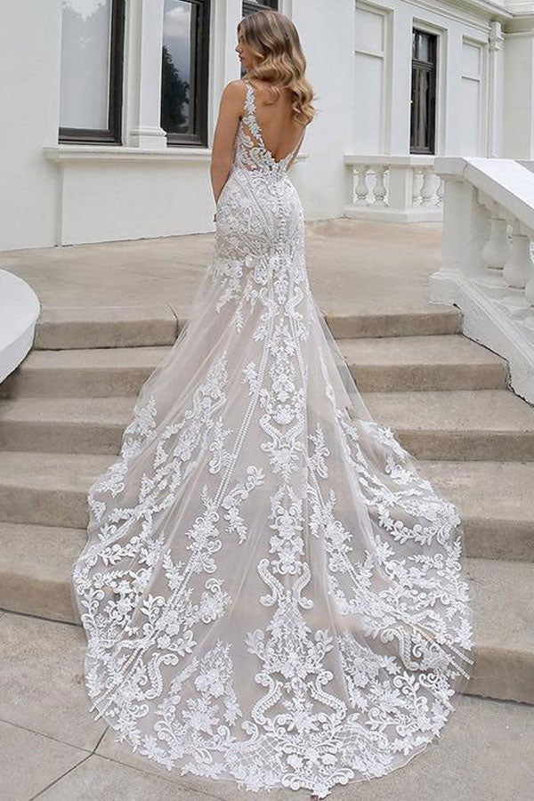 
                      
                        Luxury Mermaid Lace Wedding Dress Court Train Birdal Gown
                      
                    