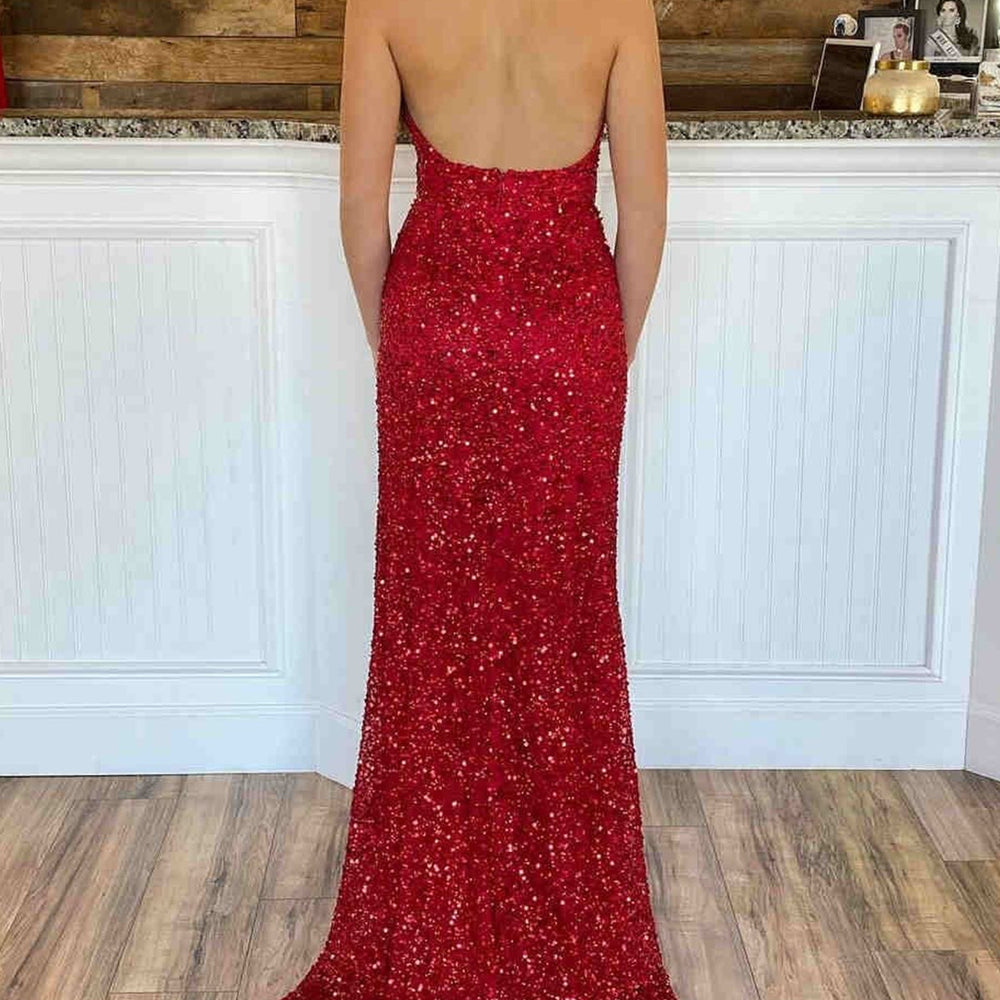 
                      
                        Mermaid Backless V Neck Burgundy Sequins Long Prom Dresses, Mermaid Burgundy Formal Dresses, Shiny Sequins Burgundy Evening Dresses 
                      
                    