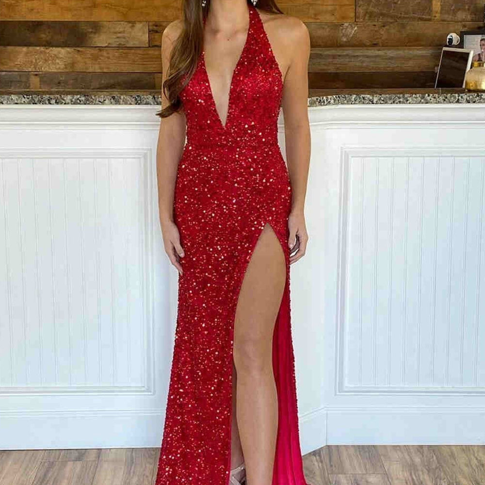 
                      
                        Mermaid Backless V Neck Burgundy Sequins Long Prom Dresses, Mermaid Burgundy Formal Dresses, Shiny Sequins Burgundy Evening Dresses 
                      
                    