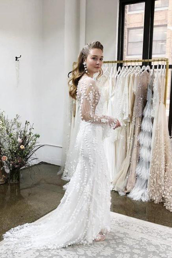 
                      
                        Mermaid Long Sleeve Bohe Lace Wedding Dress
                      
                    