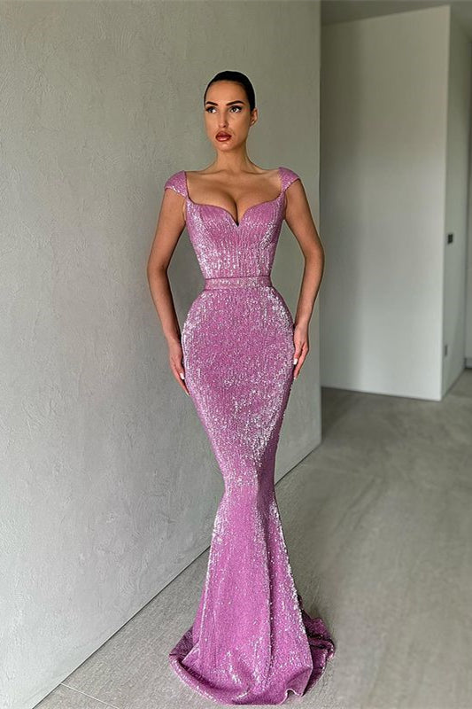 
                      
                        Mermaid Prom Dress with Long Sequins and Cap Sleeves
                      
                    