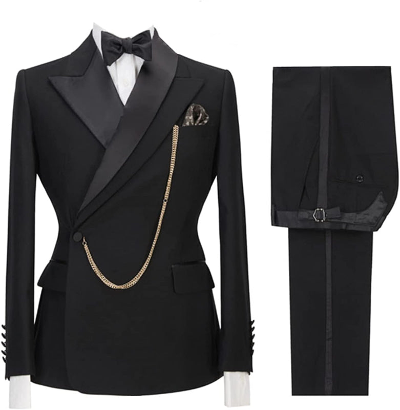 
                      
                        Isidore Modern Black Peaked Lapel Two Pieces Prom Suits
                      
                    