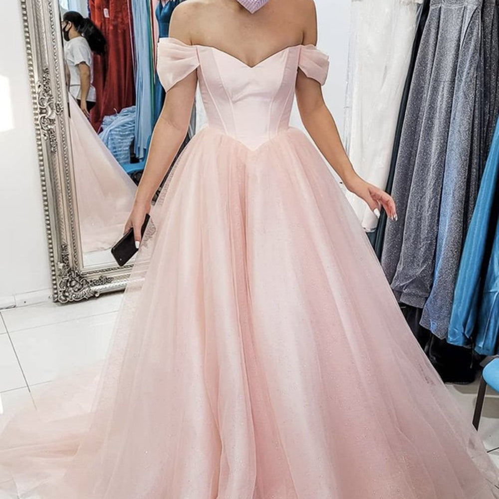 
                      
                        Off Shoulder Open Back Pink Long Prom Dresses, Off the Shoulder Pink Formal Dresses, Pink Evening Dresses
                      
                    