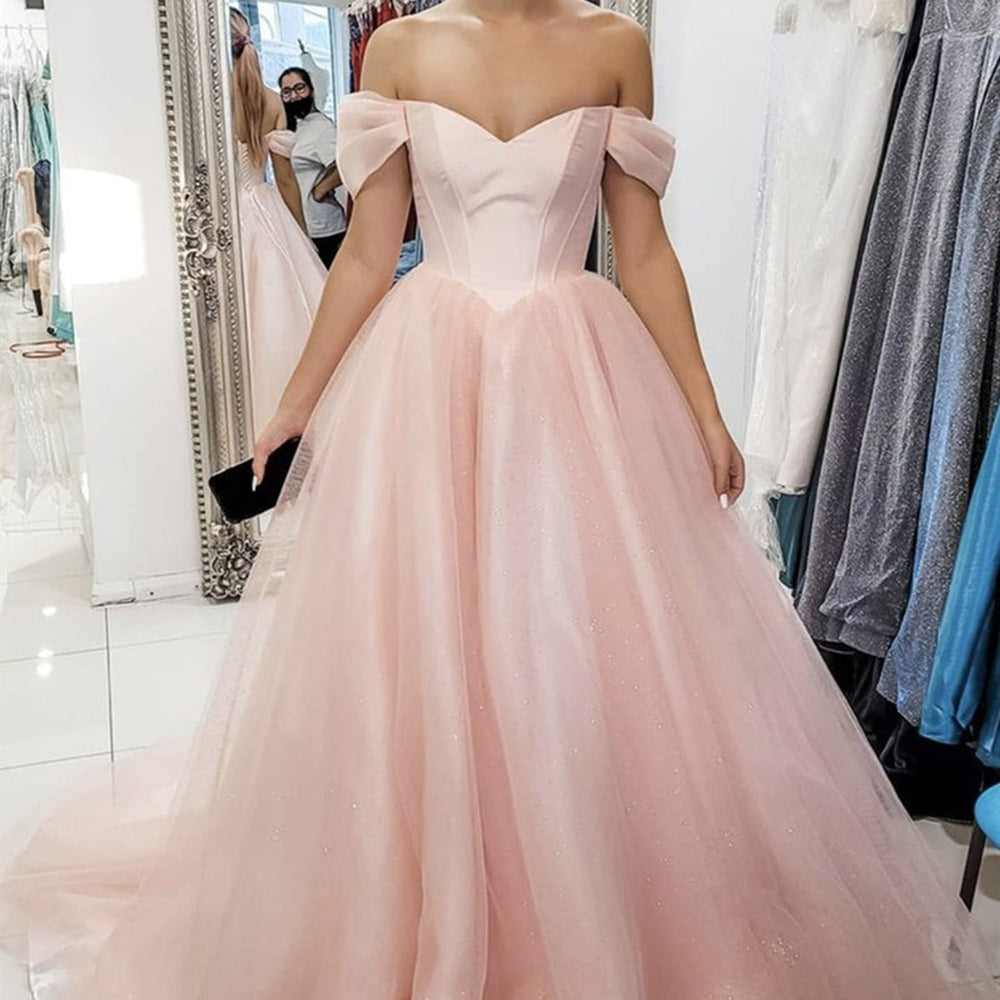 Off Shoulder Open Back Pink Long Prom Dresses, Off the Shoulder Pink Formal Dresses, Pink Evening Dresses