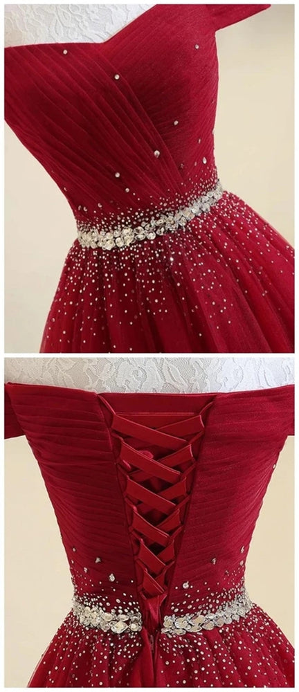 
                      
                        Off Shoulder Sequins Burgundy/Green Long Prom Dresses, Off Shoulder Burgundy Formal Dresses, Green Evening Dresses
                      
                    