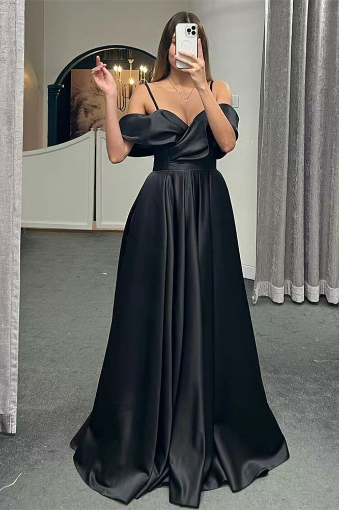 
                      
                        Off-the-Shoulder A-Line Lace-Up Back Long Evening Dress
                      
                    