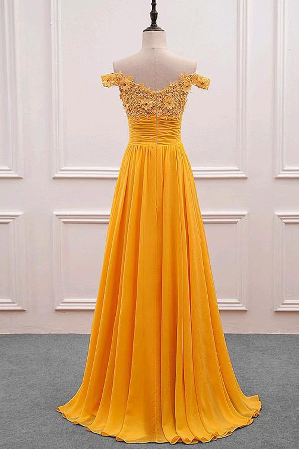 Off The Shoulder Chiffon Long Prom Dress Formal Dress