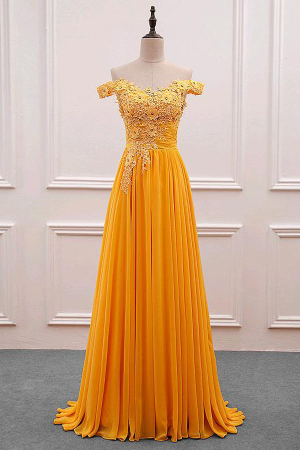 Off The Shoulder Chiffon Long Prom Dress Formal Dress