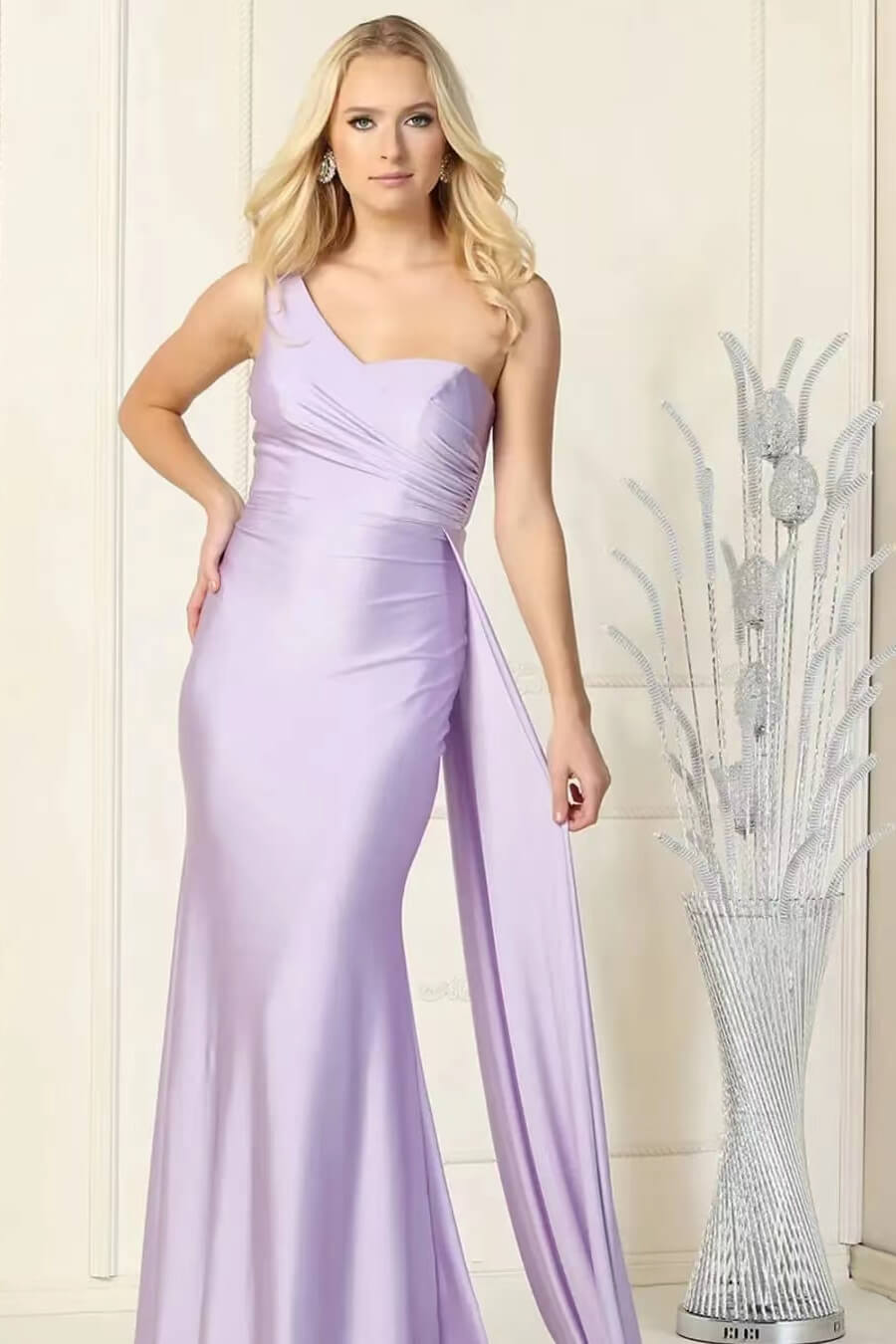 Online Elegant Mermaid Long Evening Dress with Ruffles Sweetheart One Shoulder