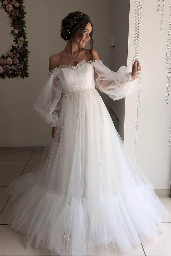 
                      
                        Puffy Long Sleeve Tulle Prom Dress Long Evening Dress
                      
                    