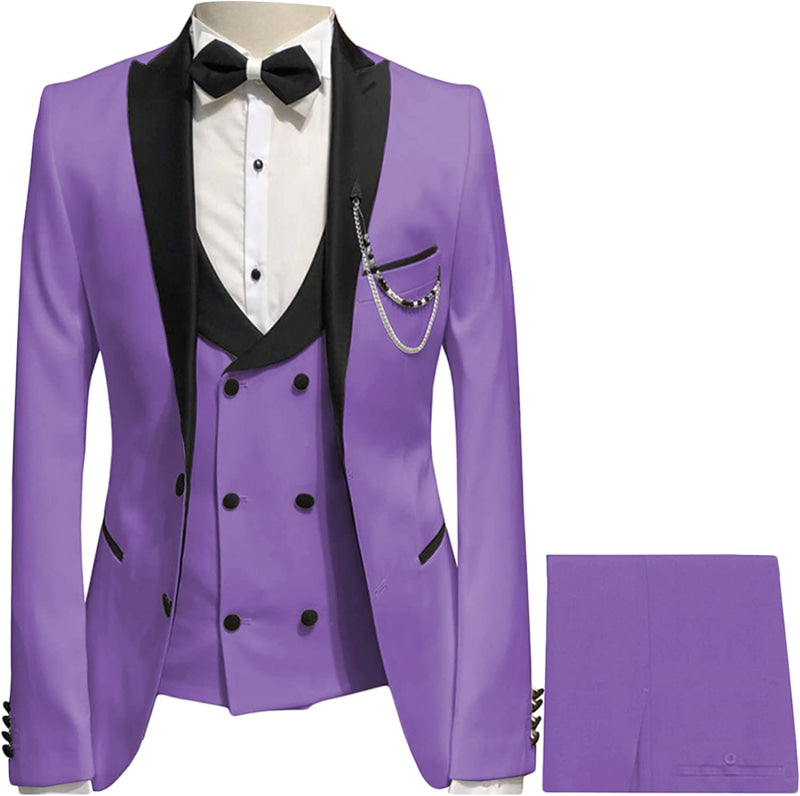 
                      
                        Monroe Purple Peaked Lapel Three Pieces Slim Fit Prom Suits
                      
                    