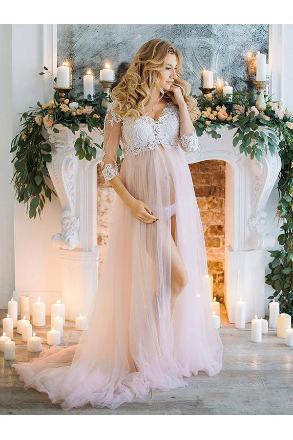 
                      
                        Romantic 3/4 Sleeve Maternity Dresses for Photoshoots
                      
                    