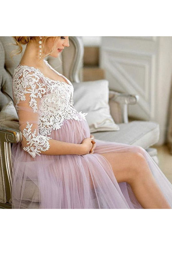 
                      
                        Romantic 3/4 Sleeve Maternity Dresses for Photoshoots
                      
                    