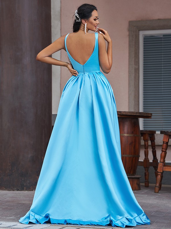 
                      
                        Sapphire Serenity V-Neck Sleeveless Evening Gown
                      
                    