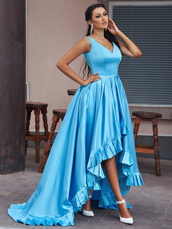 
                      
                        Sapphire Serenity V-Neck Sleeveless Evening Gown
                      
                    