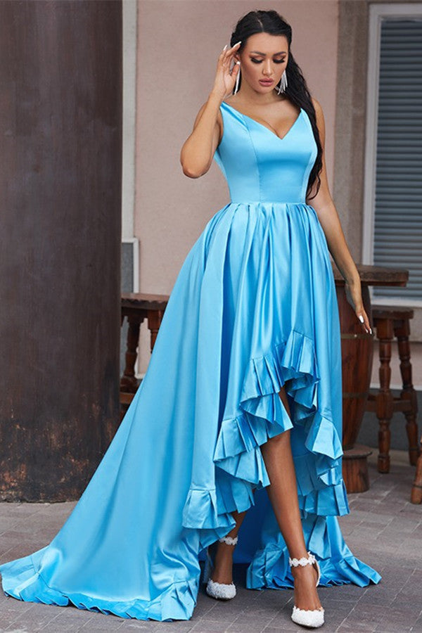 
                      
                        Sapphire Serenity V-Neck Sleeveless Evening Gown
                      
                    